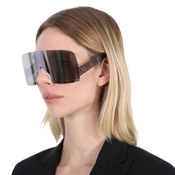 NEW GG1631S 013 GUCCI GREY SHIELD UNISEX SUNGLASSES GG 1631S 013 GUCCI EYEWEAR - Picture 2 of 12